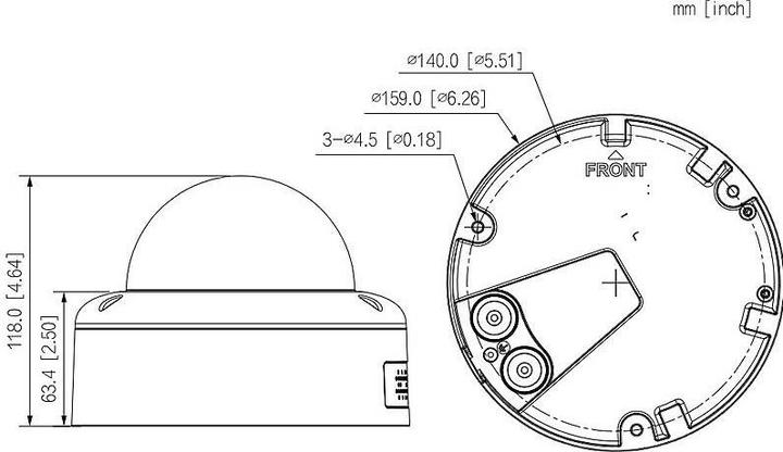 Produktbild Dahua CCTV 4MP General Dome Camera Network CAMERA, DH-IPC-HDBW7442E1P-Z-2712F-DC12AC24V-X
