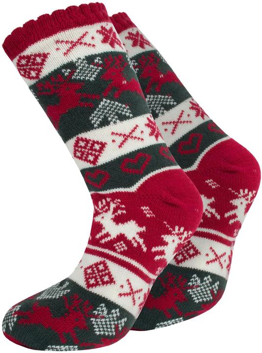 Actual product image Normani Knitted cuddly socks with Norwegian motif and ABS (Single pack, One size)