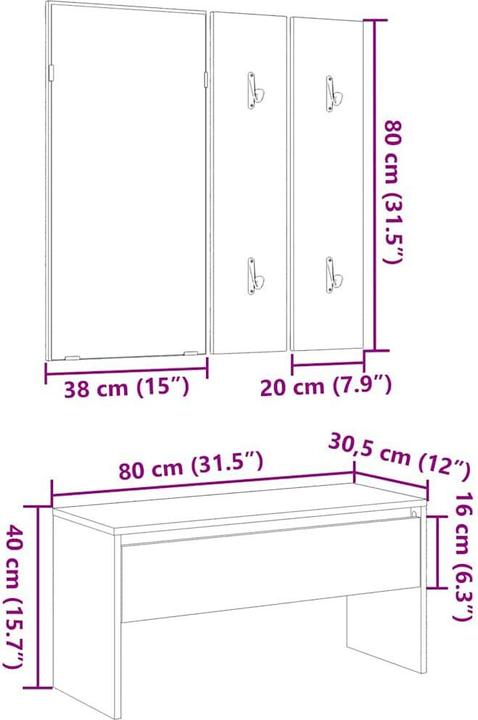 Immagine prodotto vidaXL Garderoben-Set Artisan-Eiche Holzwerkstoff
