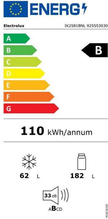 Label énergétique Electrolux IK2581BNL (245 l)