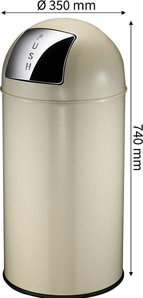 Produktbild kaiserkraft Push-Abfallsammler BULLET PUSH, Stahlblech (40 l)