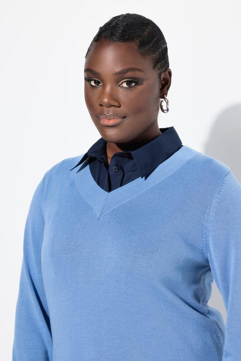 Immagine prodotto Ulla Popken Colletto da camicia con abbottonatura da indossare sotto diversi top (54)