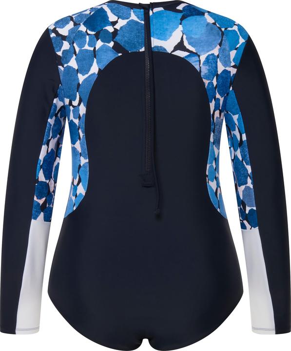 Image du produit Ulla Popken Maillot de bain UPF 50+. Sans bonnets souples. Mélange de plusieurs imprimés. Col ras du cou. (44)