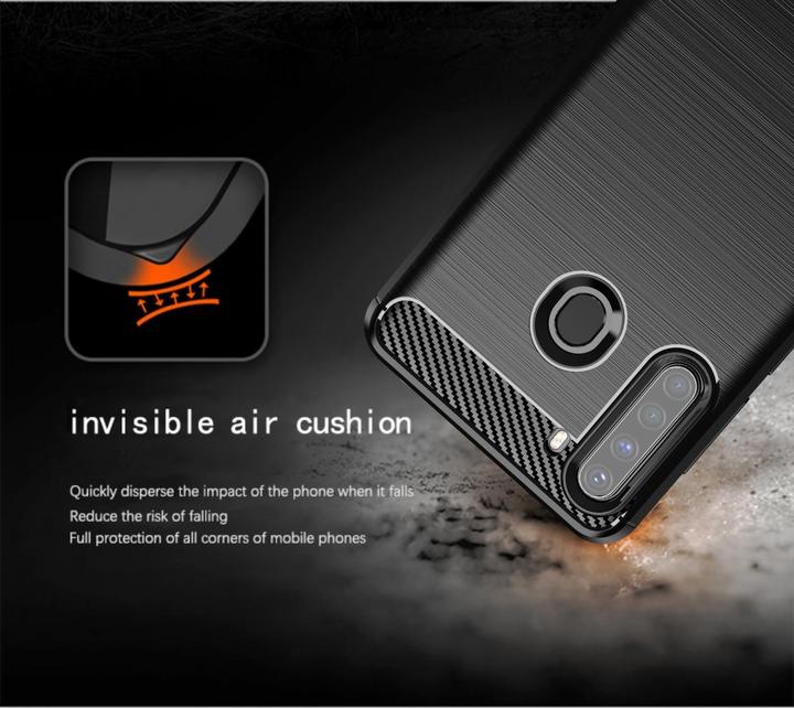 Produktbild Cadorabo TPU Ultra Slim carbon edelstahl Kombi Cover (Samsung Galaxy A21)