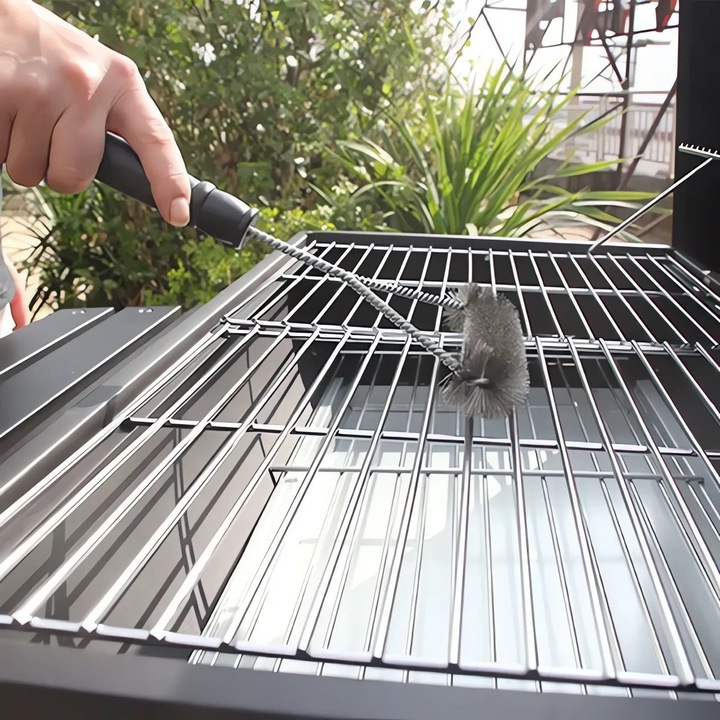 Produktbild König Design Grillbürste 28cm Reinigungsbürste Rost Grillreinigung Edelstahlborsten 3 Seiten (28 cm)