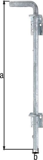 Actual product image GAH Floor slide L400xS16mm steel galvanised galvanised Distance bolt - gate 40 mm (1 pcs.)