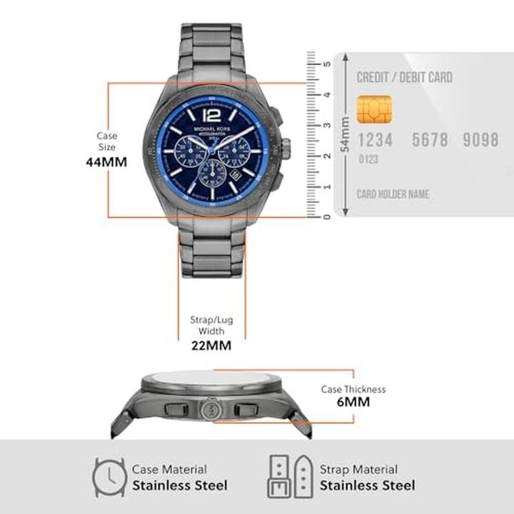 Immagine prodotto Michael Kors Acceleratore 2.0 (Cronografo, Orologio sportivo, Orologio da polso analogico, 44 mm)