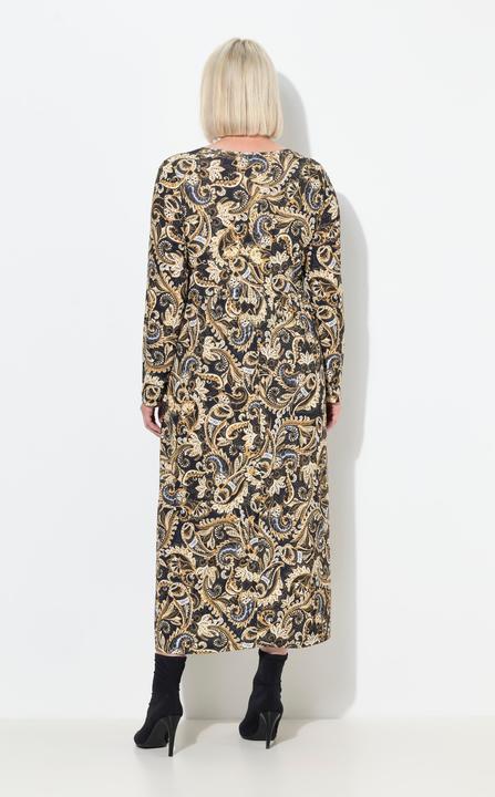 Produktbild Ulla Popken Maxikleid, Paisley, A-Linie, Carré-Ausschnitt, Langarm (54)