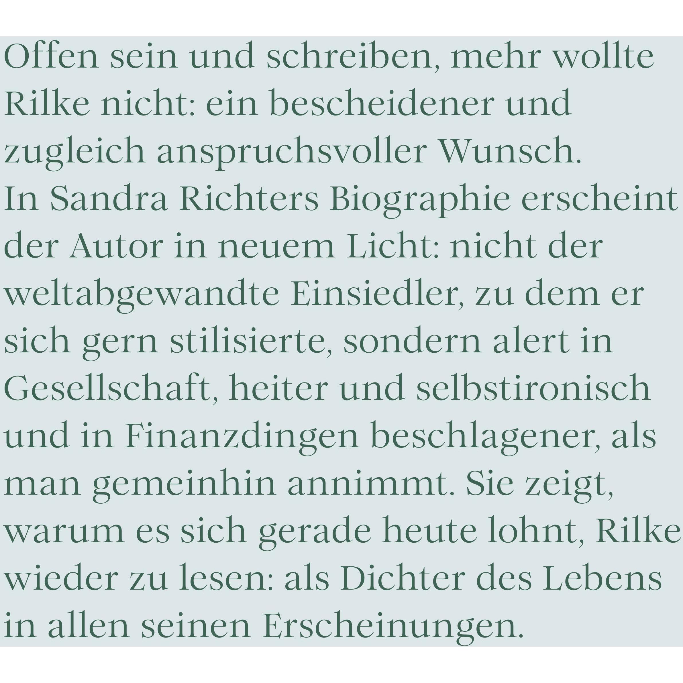 Thumbnail - Rainer Maria Rilke oder Das offene Leben, Sachbücher von Sandra Richter