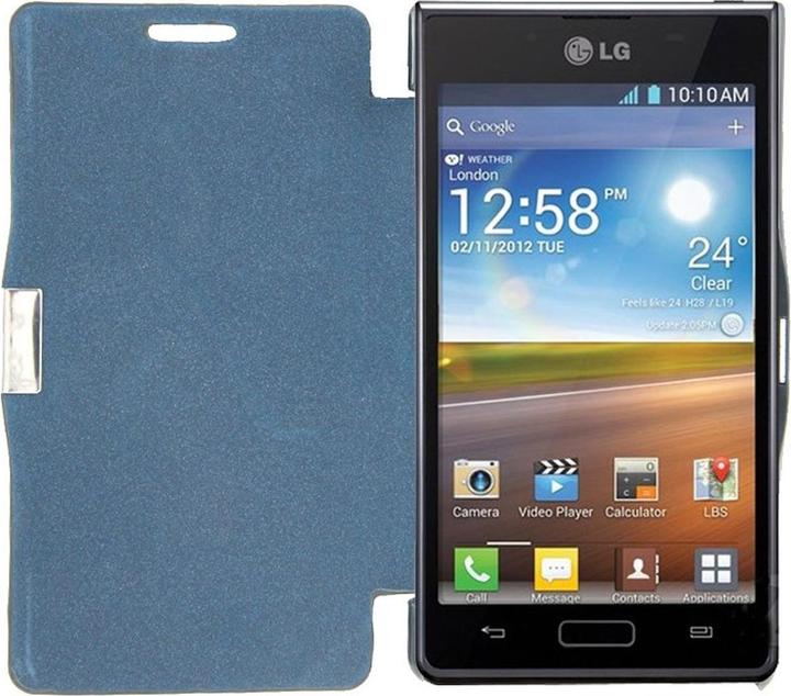 Produktbild König Design Handyhülle Tasche für LG Optimus L7 / P700 dunkelblau gebürstet (LG Optimus L7)