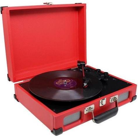 Soundmaster PL580RO - Koffermodel platenspeler - Rood (Halbautomatisch), Plattenspieler, Rot