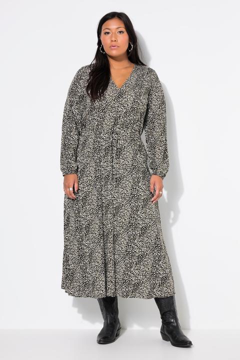 Image du produit Studio Untold Robe maxi coupe trapèze, imprimé léopard et style cache-coeur (46, 48)