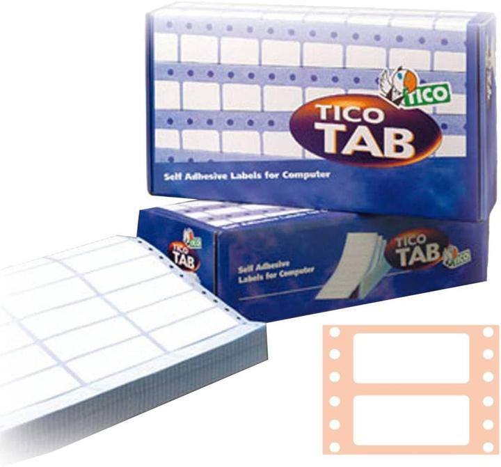 Tico TAB1-1499 self-adhesive label White Rectangle Permanent 1500 piece(s)