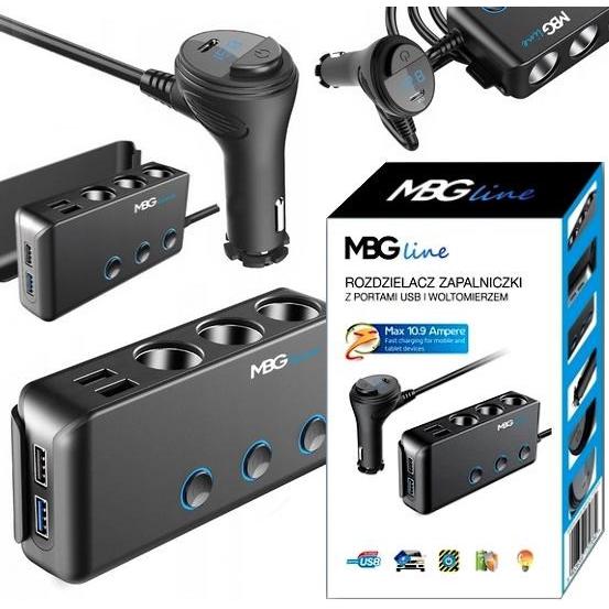 No Name Rozdzielacz gniazda zapalniczki MBG Line HC67C, Auto Adapter