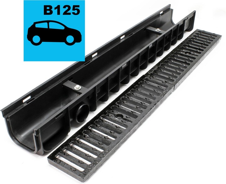 Actual product image Wiltec Drainage Storm Ground Channel 5x1m 12.5t Heelguard Cast Iron Rain Waste Sewage Water Drain