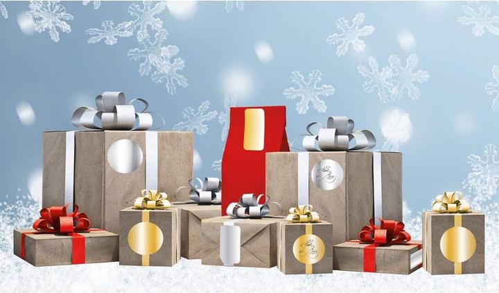 Produktbild HERMA Weihnachtssticker 2.6 cm x 5.4 cm 3 Blatt à 6 Sticker, Silb.