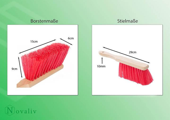 Image du produit Novaliv Kehrgarnitur mit Handfeger Langer Stiel I 45 cm I Elaston I Kehrschaufel Set Kehrset Handkehrset (1 pcs)