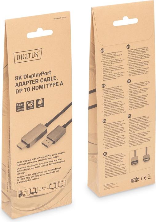 Image du produit Digitus DisplayPort – HDMI (1.80 m, DisplayPort, HDMI)