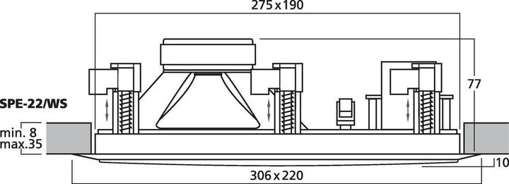 Produktbild Monacor SPE-22/WS Lautsprecher (1 Stk.)