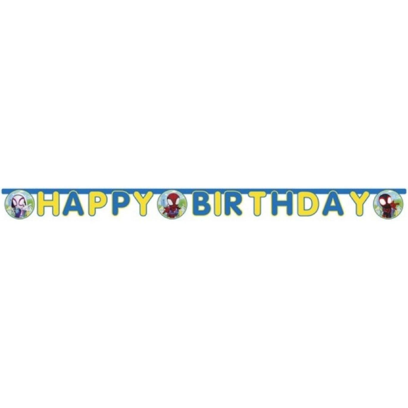 Globos Papiergirlande Happy Birthday FSC Spidey, 3mtr.