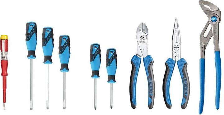 Image du produit Gedore 1100 W-001 Carte d'outils avec assortiment de pinces/tournevis (9 pièces)