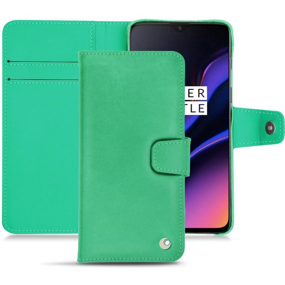 Noreve Lederschutzhülle Wallet (OnePlus 6T), Smartphone Hülle, Grün