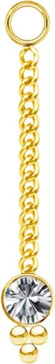 Image du produit Star Piercing Anhänger vergoldet Kette mit Anhänger Kristall silber drei Kugeln (sans laiton, Acier chirurgical 316L)