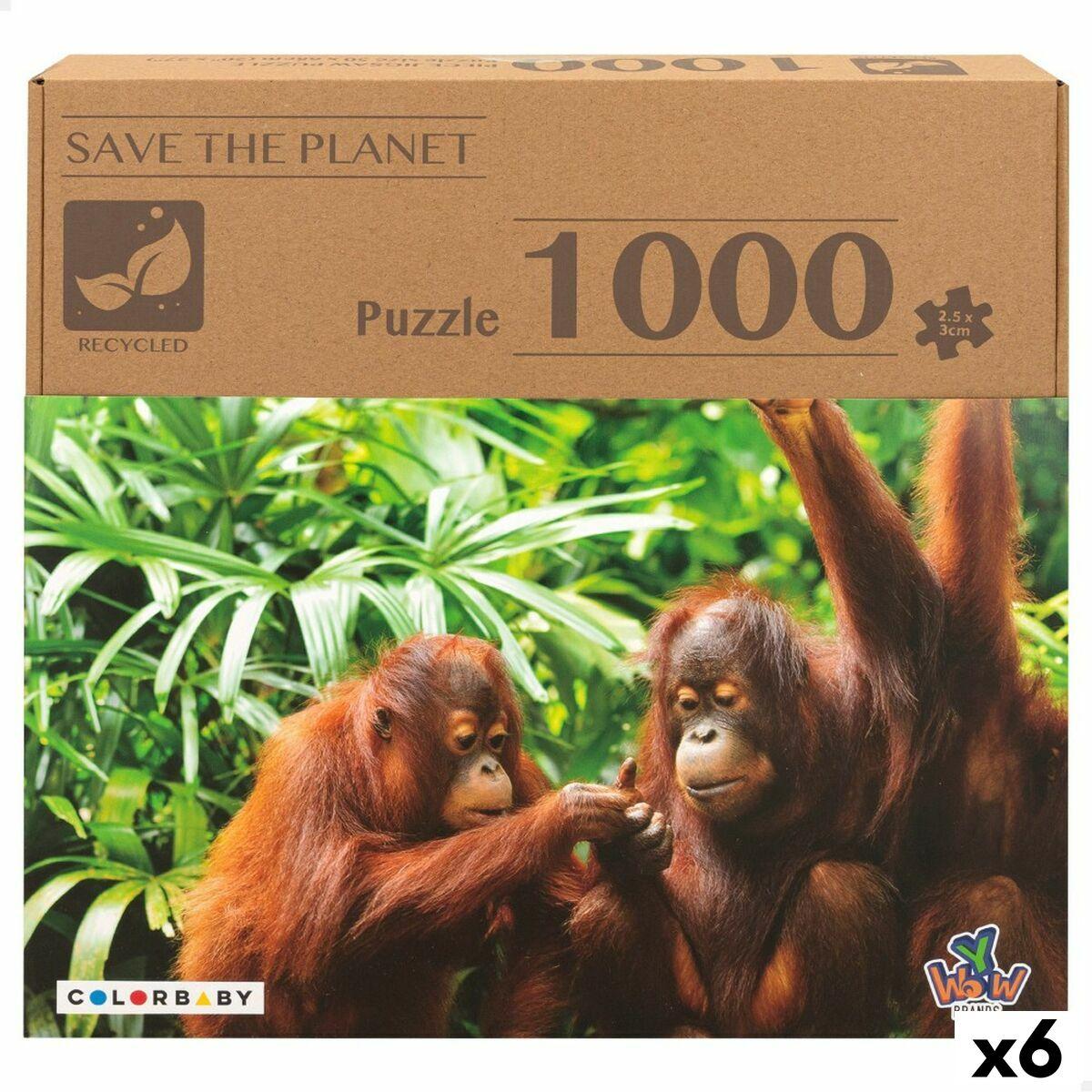 Thumbnail - Colorbaby Puzzle Orangutan 6 Stück 68 x 50 x 0,1 cm (1000 Teile)