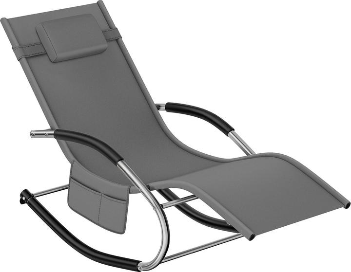 tectake chaise longue de jardin Taya, ergonomique, fonction de balancement (142 cm)