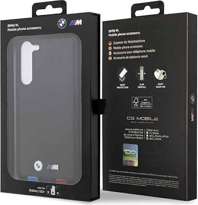 Produktbild BMW BMHCS23M22PTDK S23+ S916 czarny/black Leather Stamp Tricolor (Samsung Galaxy S23+)