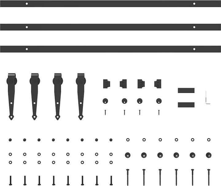 Actual product image vidaXL Sliding door fitting set for wardrobe doors 244 cm carbon steel