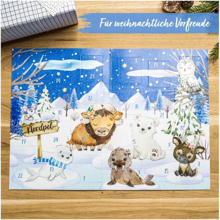 Actual product image Papierdrachen Tattoo Calendar - Winter Animals - Set 3