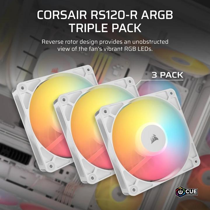 Produktbild Corsair PC-Lüfter R5 120-R ARGB Weiss, Beleuchtung: Ja (120 mm, 3 x)