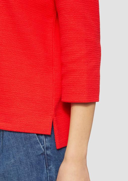 Produktbild S.Oliver Sweatshirt Strukturiertes Jersey-Sweatshirt mit V-Ausschnitt und 3/4-Ärmeln (42)