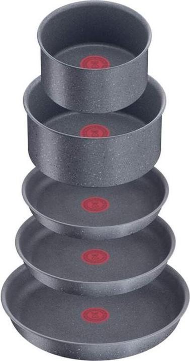 Produktbild Tefal Ingenio Natural On Pannenset mit abnehmbarem Griff, Mineralia+ Beschichtung, für alle Herdarten (Pfannenset + Topfset, Aluminium)