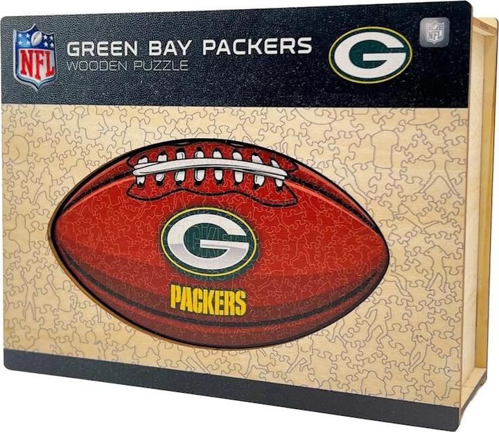 Actual product image Iconic NFL - Green Bay Packers– Football with Logo - Wooden Puzzle Size L (500 pieces) (500 pieces)