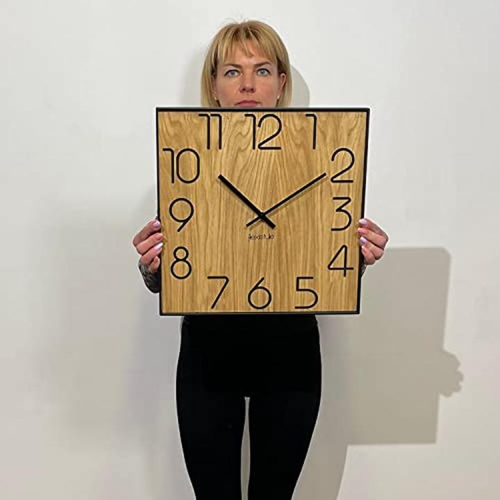 Image du produit Flexistyle Horloge mural en bois de chêne silencieux sans tic-tac (40 cm)