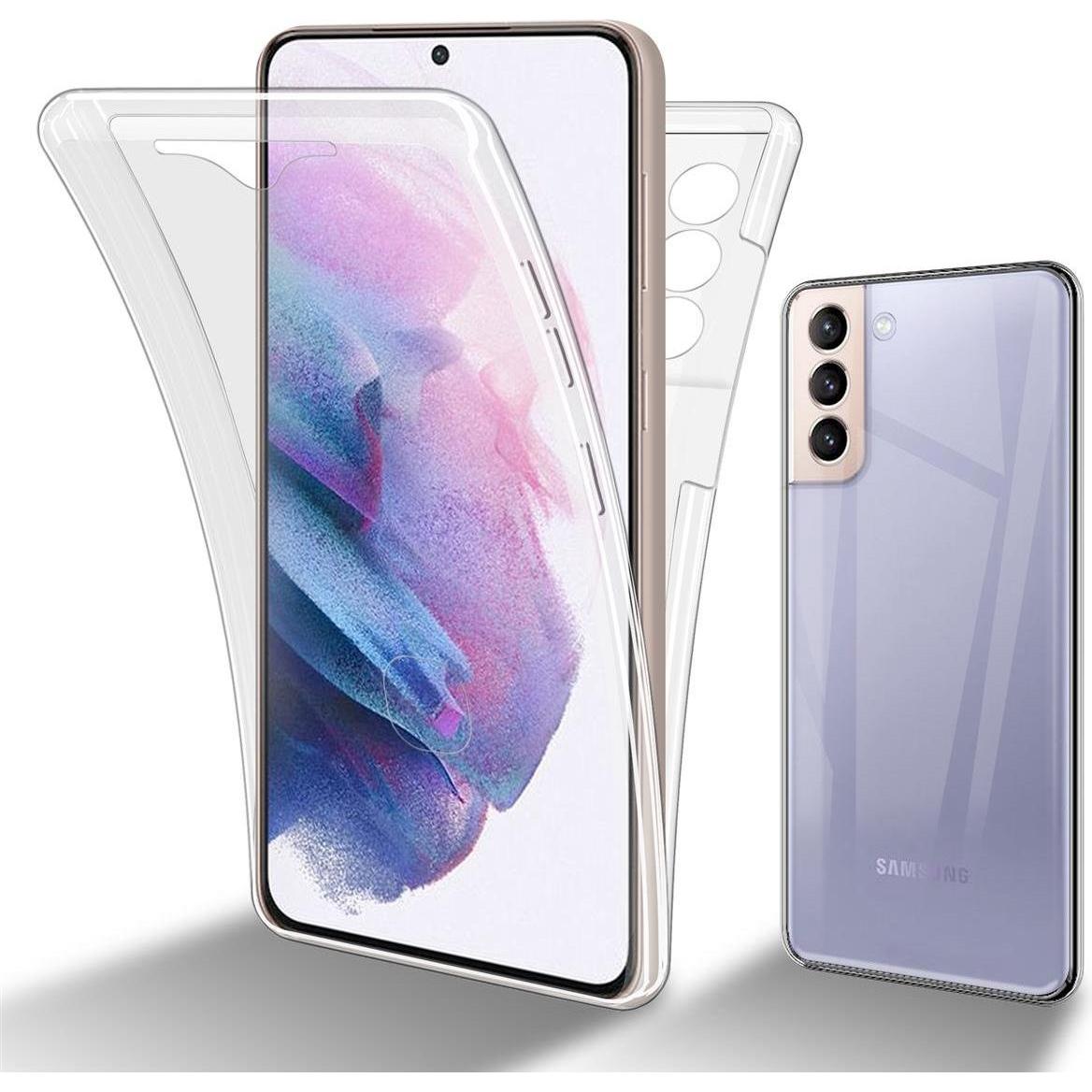 Cadorabo TPU 360 Grad Case Cover (Samsung Galaxy S21+), Smartphone Hülle, Transparent