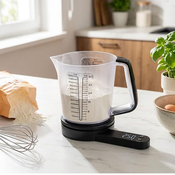 Produktbild Kinghoff Küchenwaage mit Messbecher, scwarz, 1,5 l