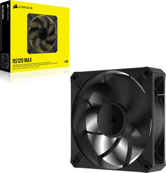Actual product image Corsair Case Acc Fan RS120 MAX PWM 1x12cm black (120 mm, 1 x)