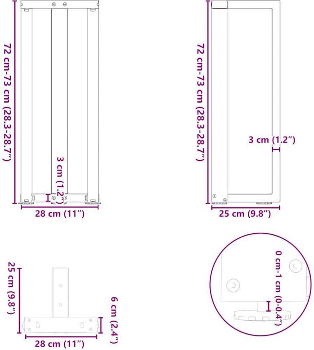 Image du produit vidaXL Konsolentischbein