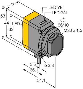Actual product image Turck Opto Sensor Retroreflective sensor with polarisation filter QS30VR3LP