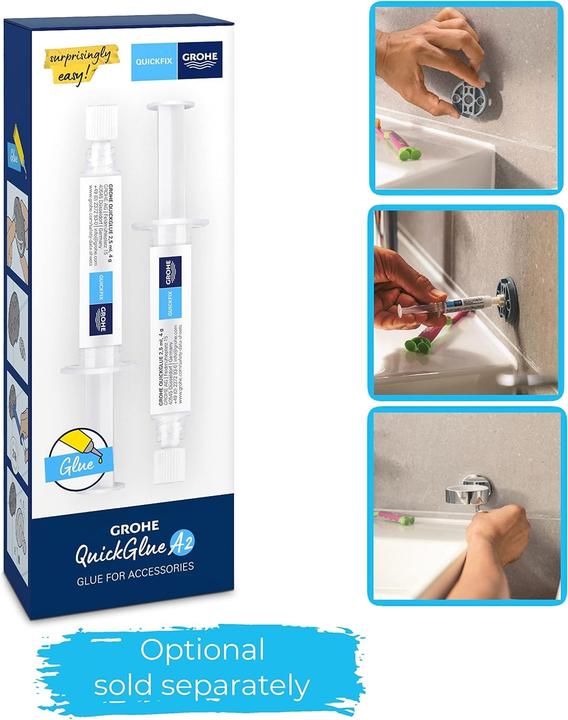 Actual product image Grohe Start Cube QuickFix corner shower basket, adhesive, chrome (6.60 x 6.60 x 19.70 cm)