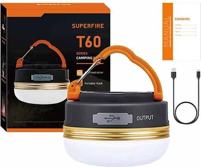 Superfire Camping lamp T60, 2,5W, 1000mAh