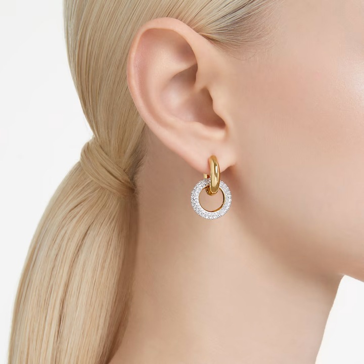 Produktbild Swarovski Dextera Kreolen Verschlungener Reif Weiss Gold (Swarovski Metall)