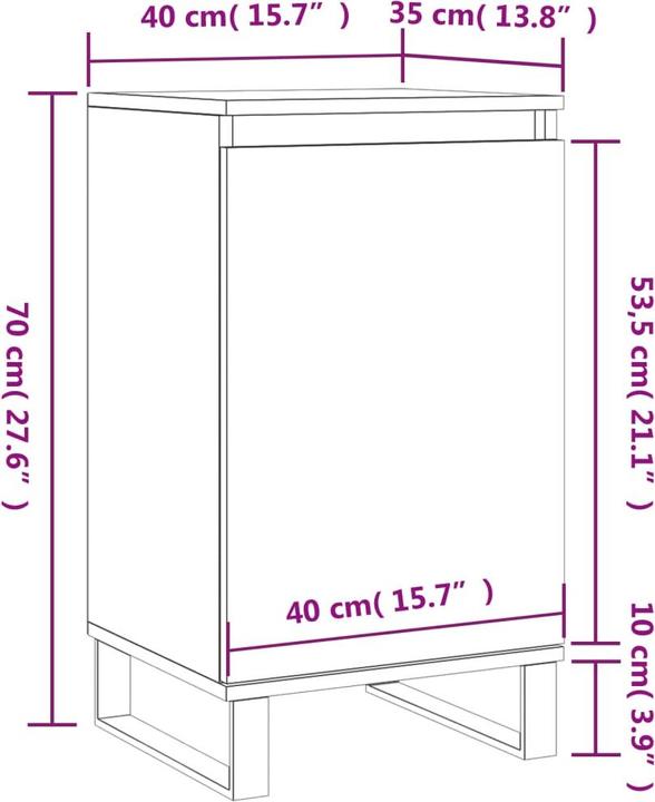 Actual product image VidaXL Tristan (40 x 35 x 70 cm)