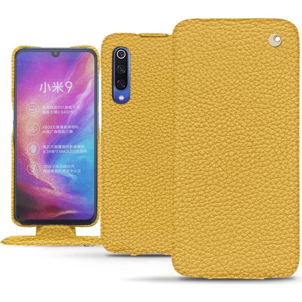 Noreve Lederschutzhülle vertikal (Xiaomi Mi 9), Smartphone Hülle, Orange