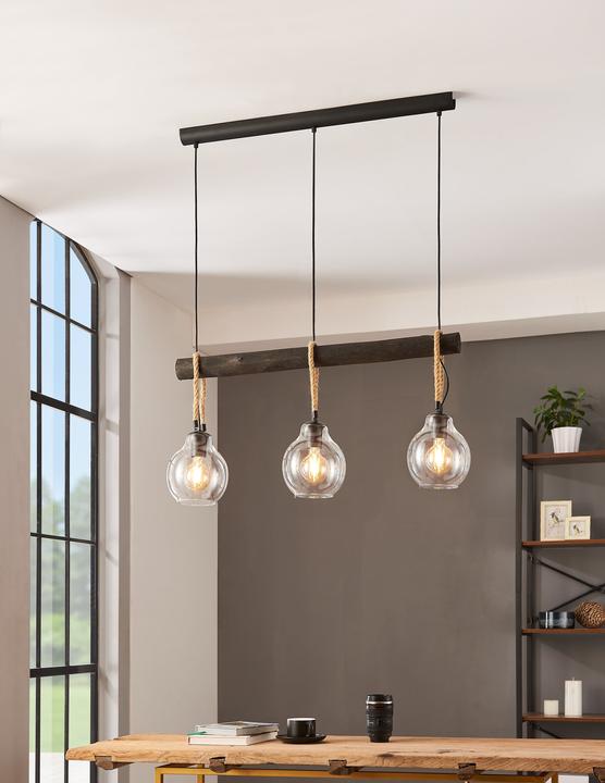 Actual product image EGLO Pendant lamp RODING 3x E27 Black / Brown (E27, 0 lm)