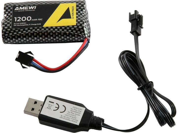 Productafbeelding Amewi Toyota Land Cruiser Crawler Abschleppwagen 4WD 1:12 RTR rot (RTR Gereed voor gebruik)