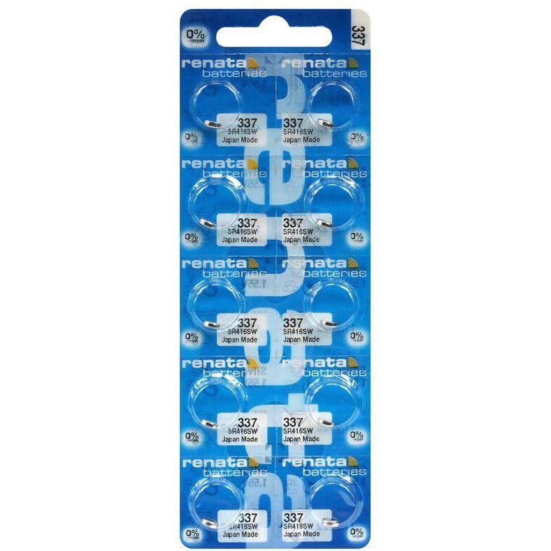Renata 337 / SR416SW - 10 pile a bottone (10 pz., SR416 / V337 / 337, 8 mAh), Batterie + pile